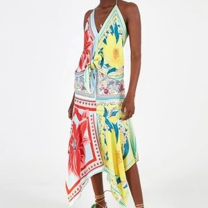 Farm Rio Azalea mix scarf midi skirt size Large